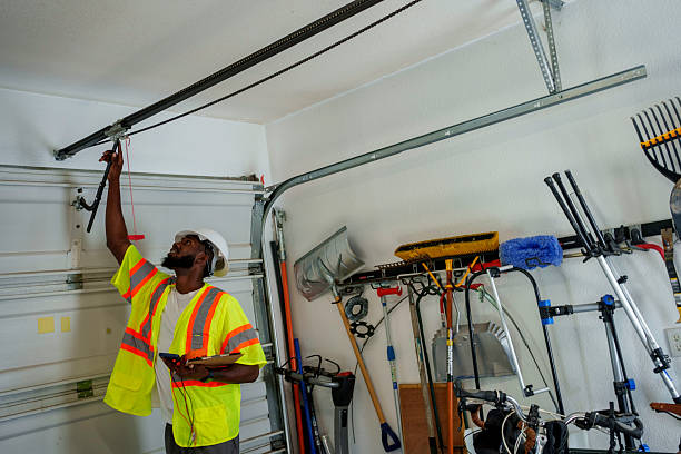 Professional Garage Door Panel Replacement technician working in Highland, KS